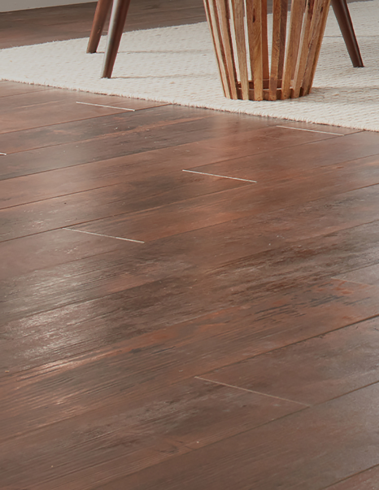 Installed vinyl flooring in home