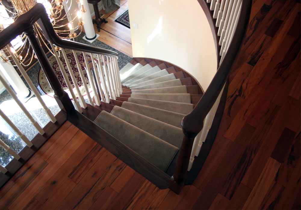 Acacia wood stairway