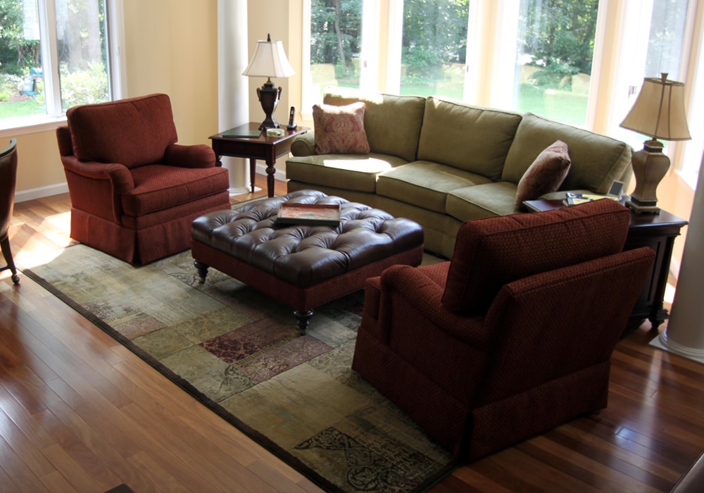 Hardwood flooring in living room