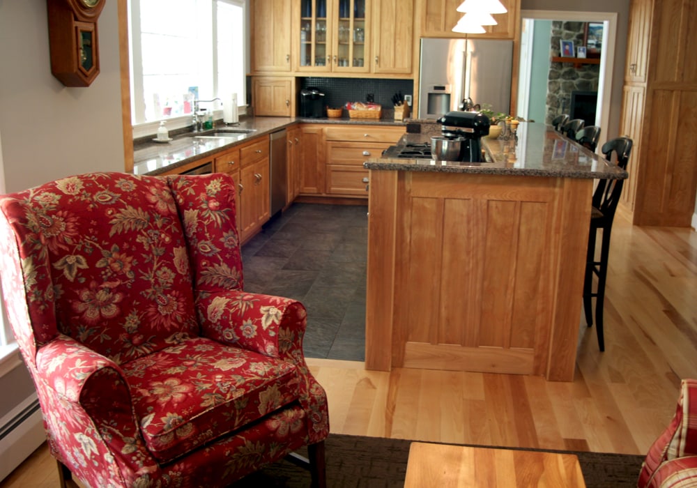 Hardwood tile kitchen floor