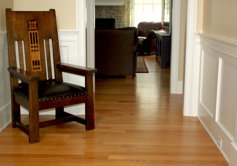 Oak hardwood in living room