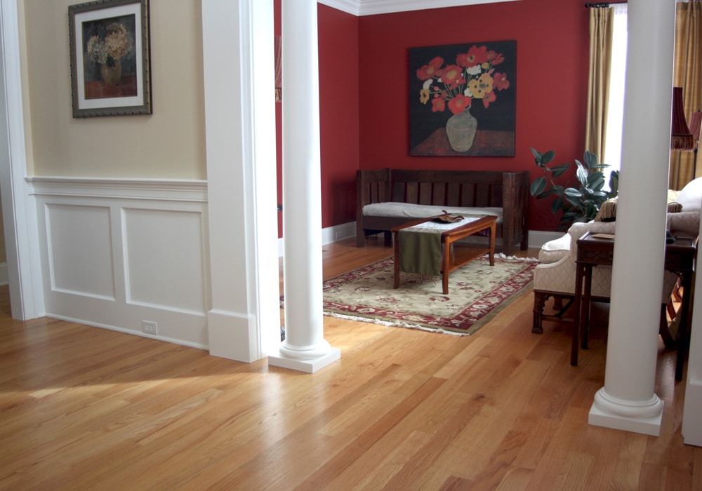 Oak wood flooring in living room