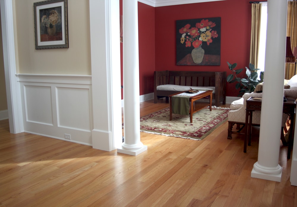 Red oak wood flooring
