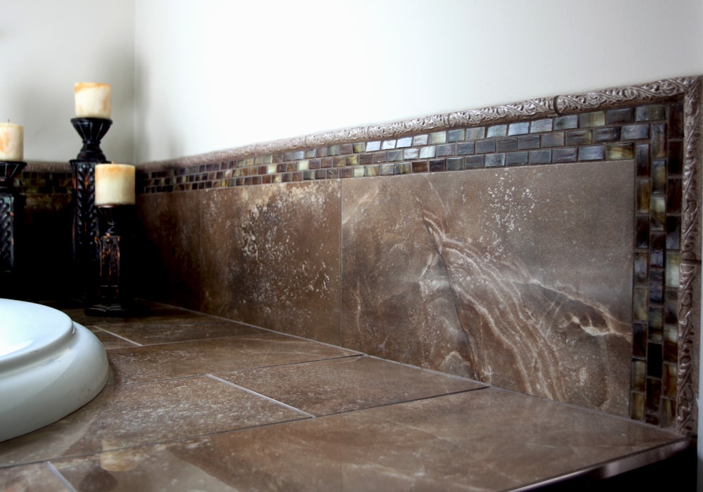 mosaic stone master bath