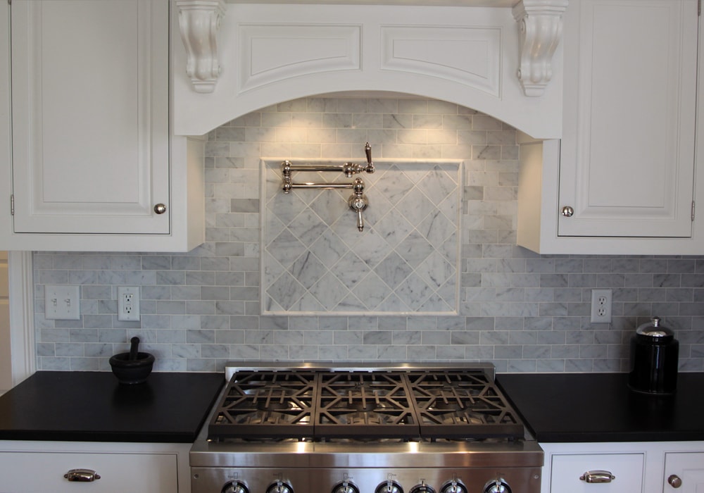 stone mosaic backsplash