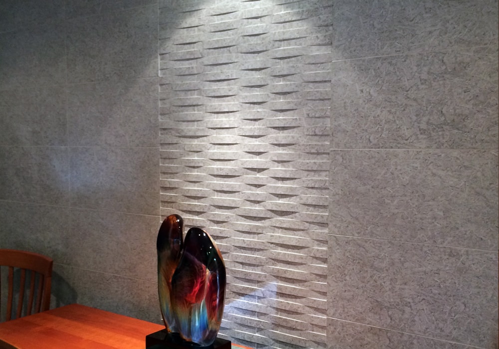 Stone wall backsplash