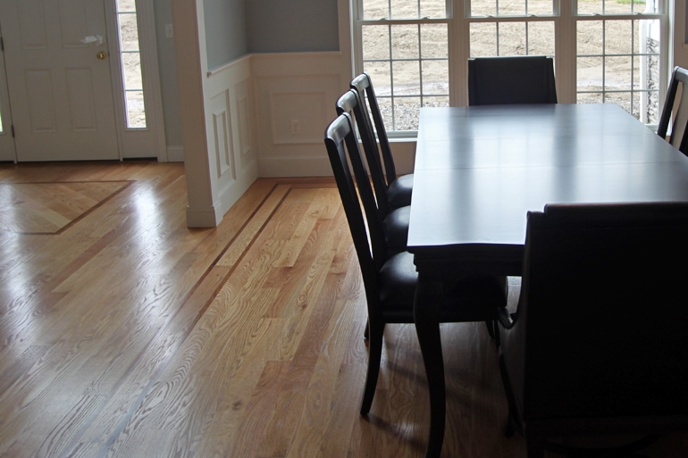 Sanded and finished wood flooring